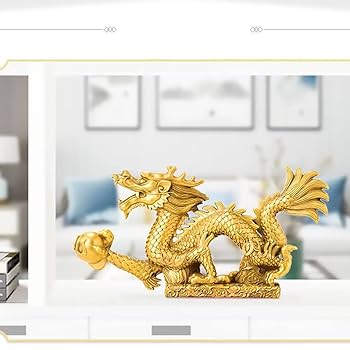 Amazon.co.jp: 龍の置物 風水 五本爪 龍神 昇運金龍 商売繁盛 金